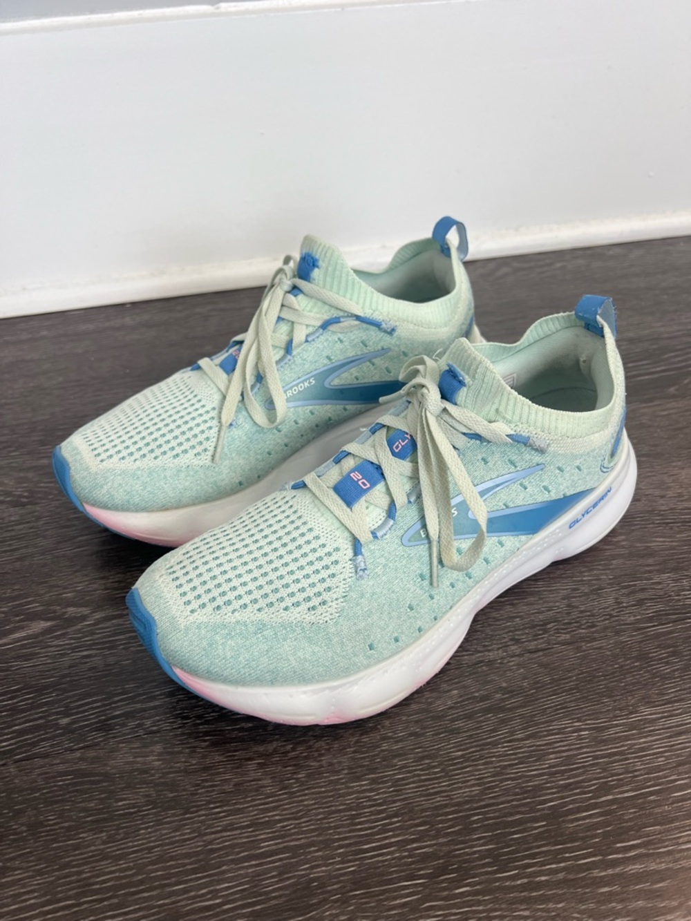 Brooks Glycerin StealthFit 20 Women's Running Shoes in 'Blue Glass Open Air' - Picture 3 of 10